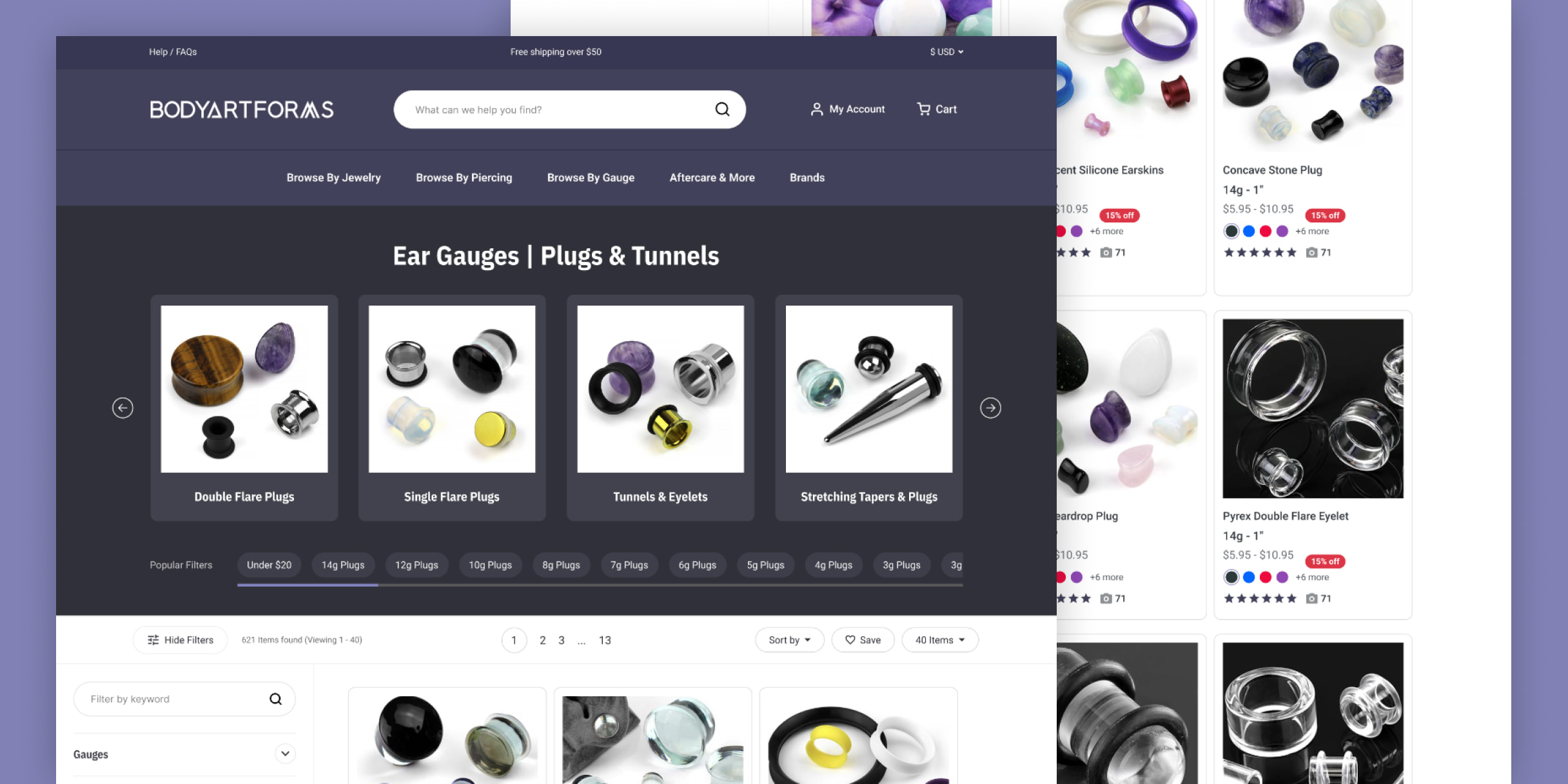 Bodyartforms Product Category E-Commerce Website Redesign