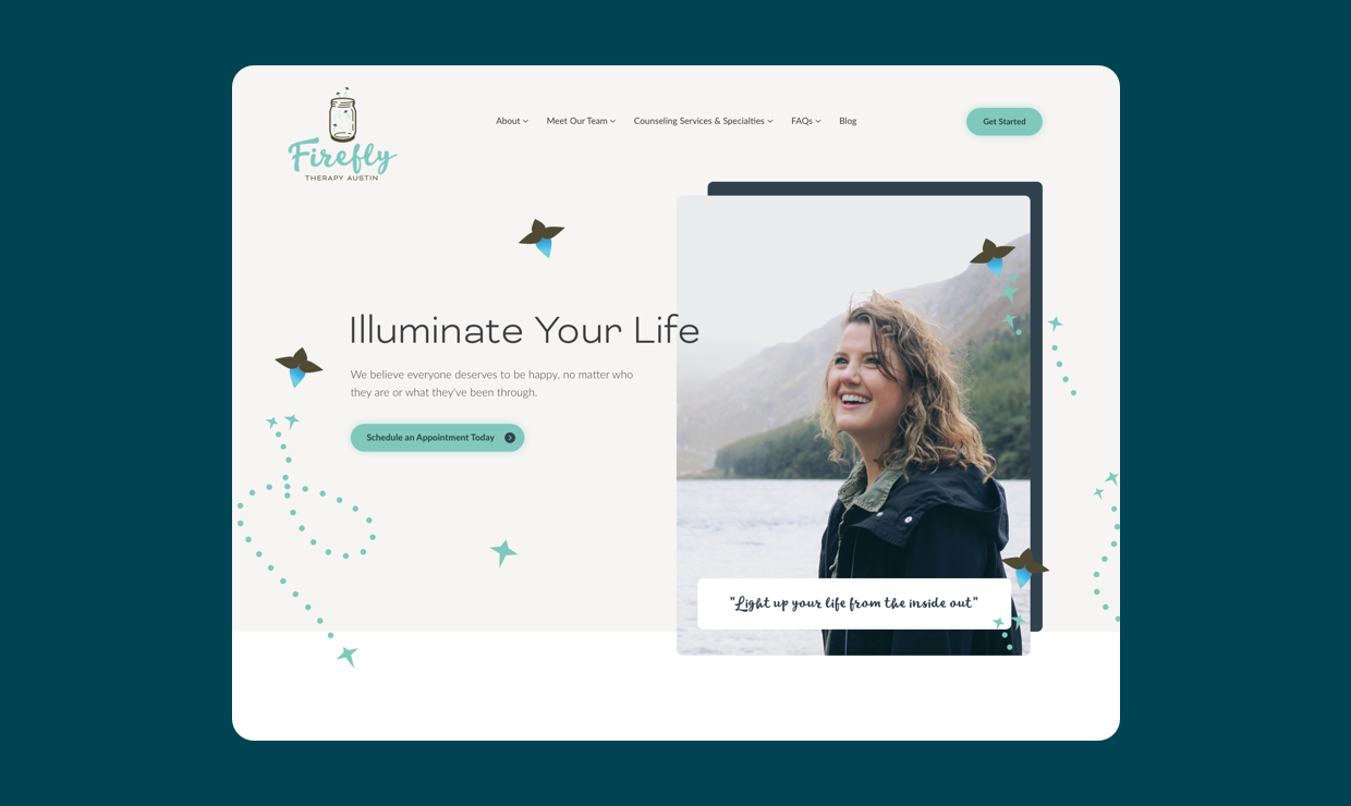 Firefly Therapy - Therapy Website Redesign - Homepage