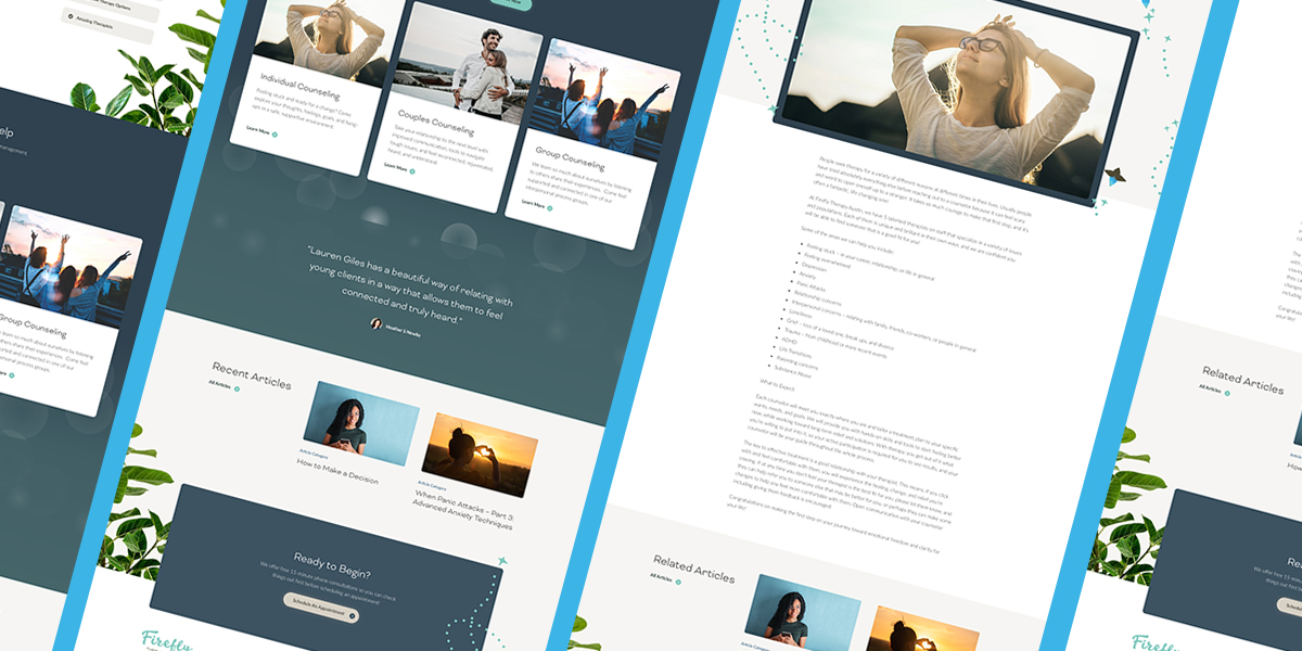 Firefly Therapy - Therapy Website Redesign - Pages