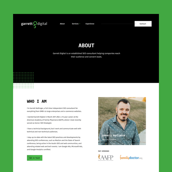 Garrett Digital - Website Redesign - Homepage